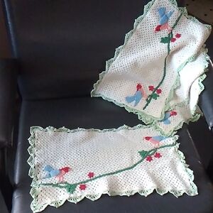 Handmade Crochet Bird Design Doilies